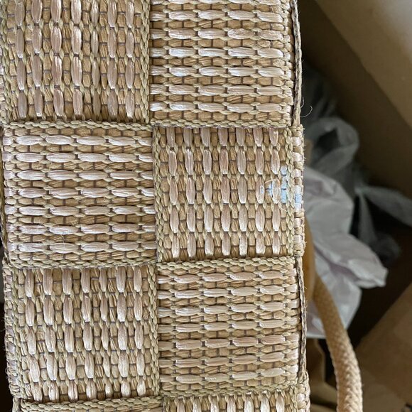 Made in Italy Dark Beige Basket Weave Purse/Handbag - Picture 8 of 8